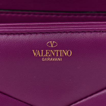 Valentino Garavani Nappa One Stud Chain Clutch Prune 6 of 13