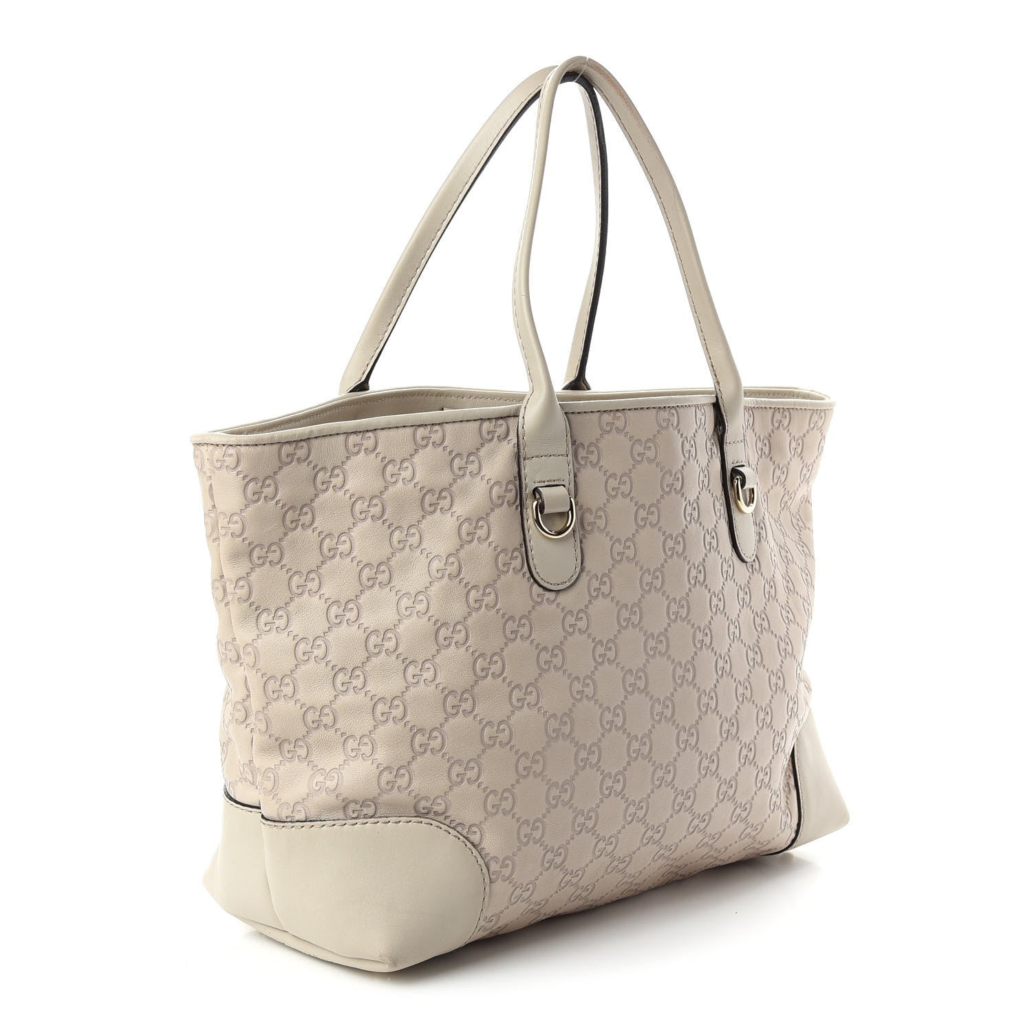 Gucci Guccissima Large Heart Bit Charm Top Handle Tote Off White 3 of 10