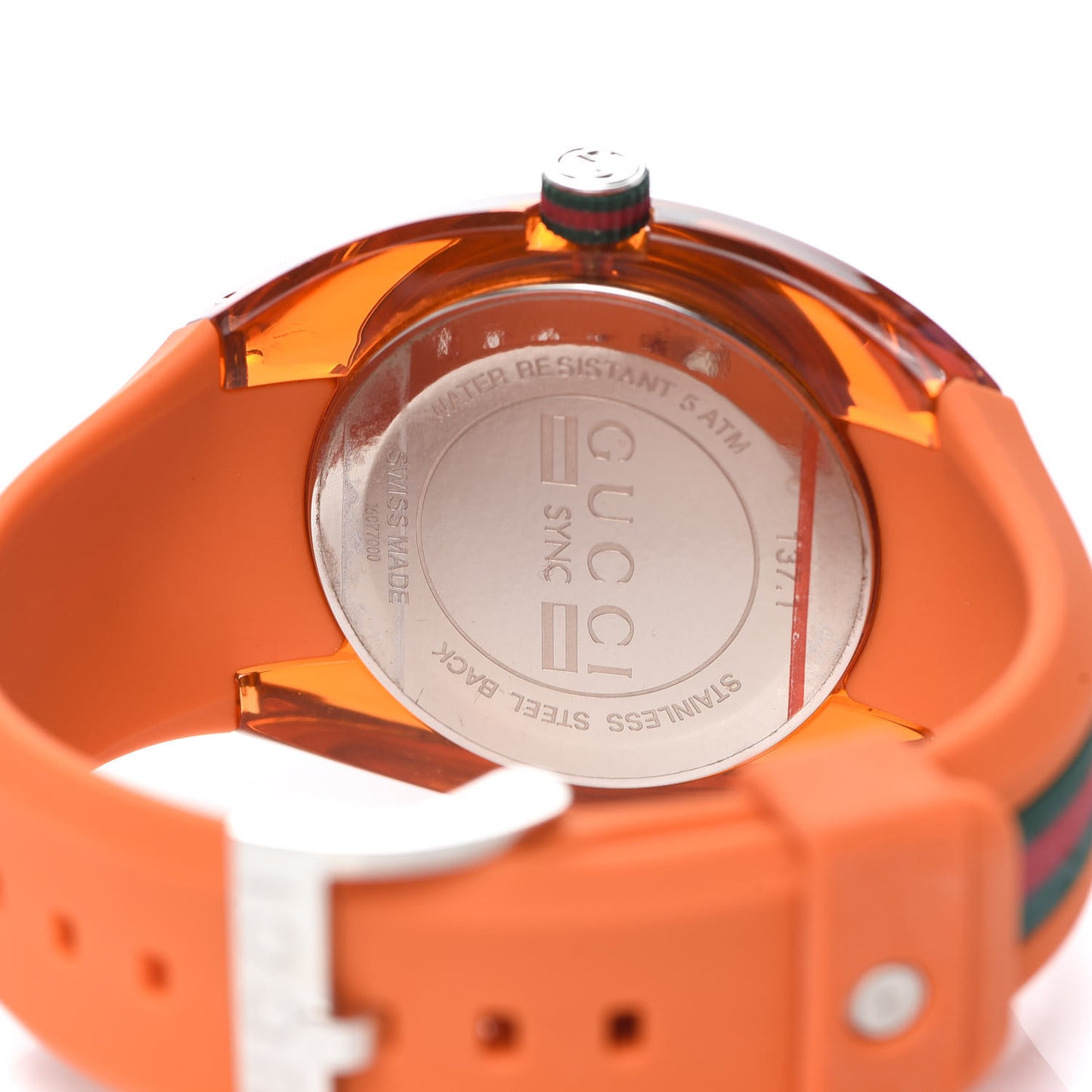 Stainless Steel Rubber 46mm Sync Web Quartz Watch Orange