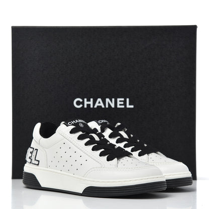 Chanel Calfskin Womens Logo Sneakers 35 Black White 18 of 18