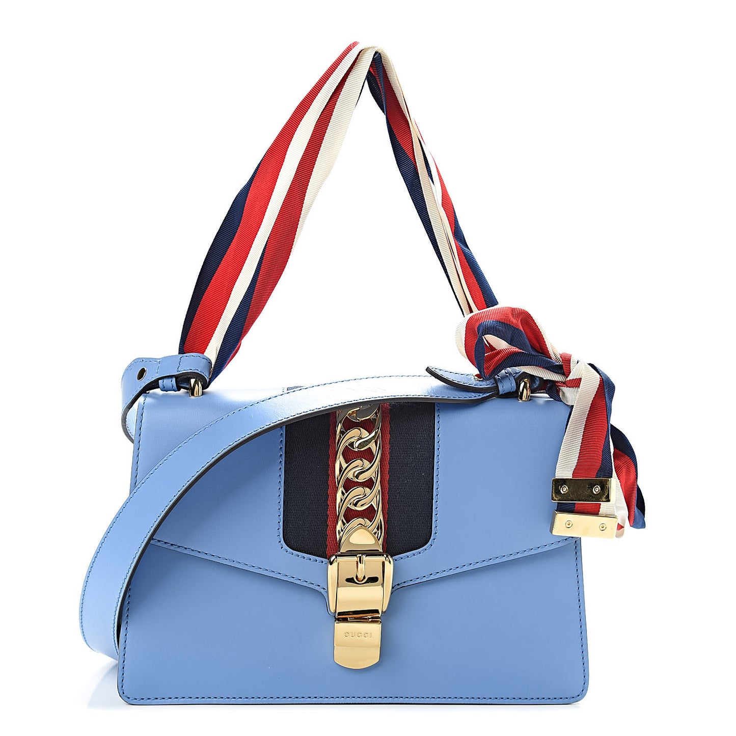 Calfskin Small Sylvie Shoulder Bag Clear Sky Blue