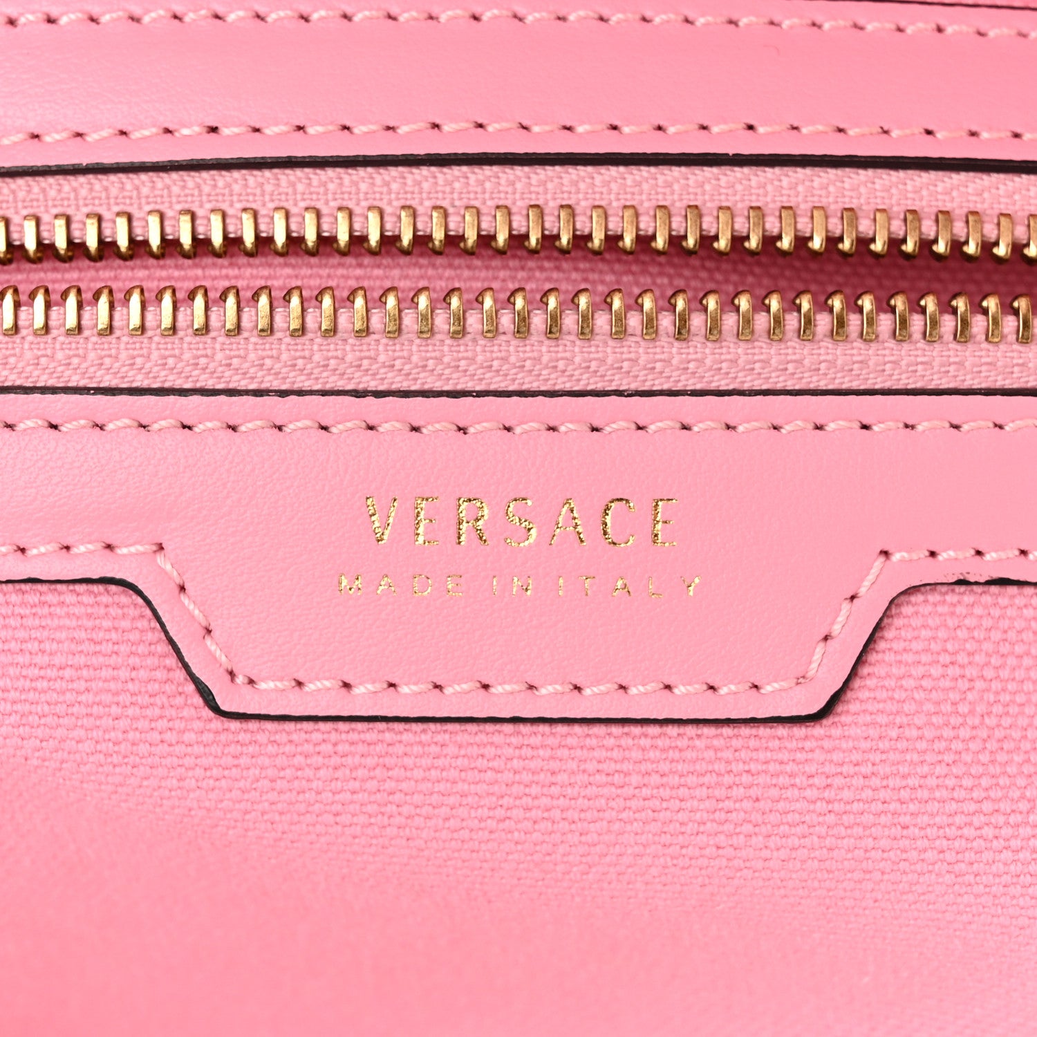 Versace Canvas Suppler Calfskin Cabas GV Signature Tote Pink 6 of 12