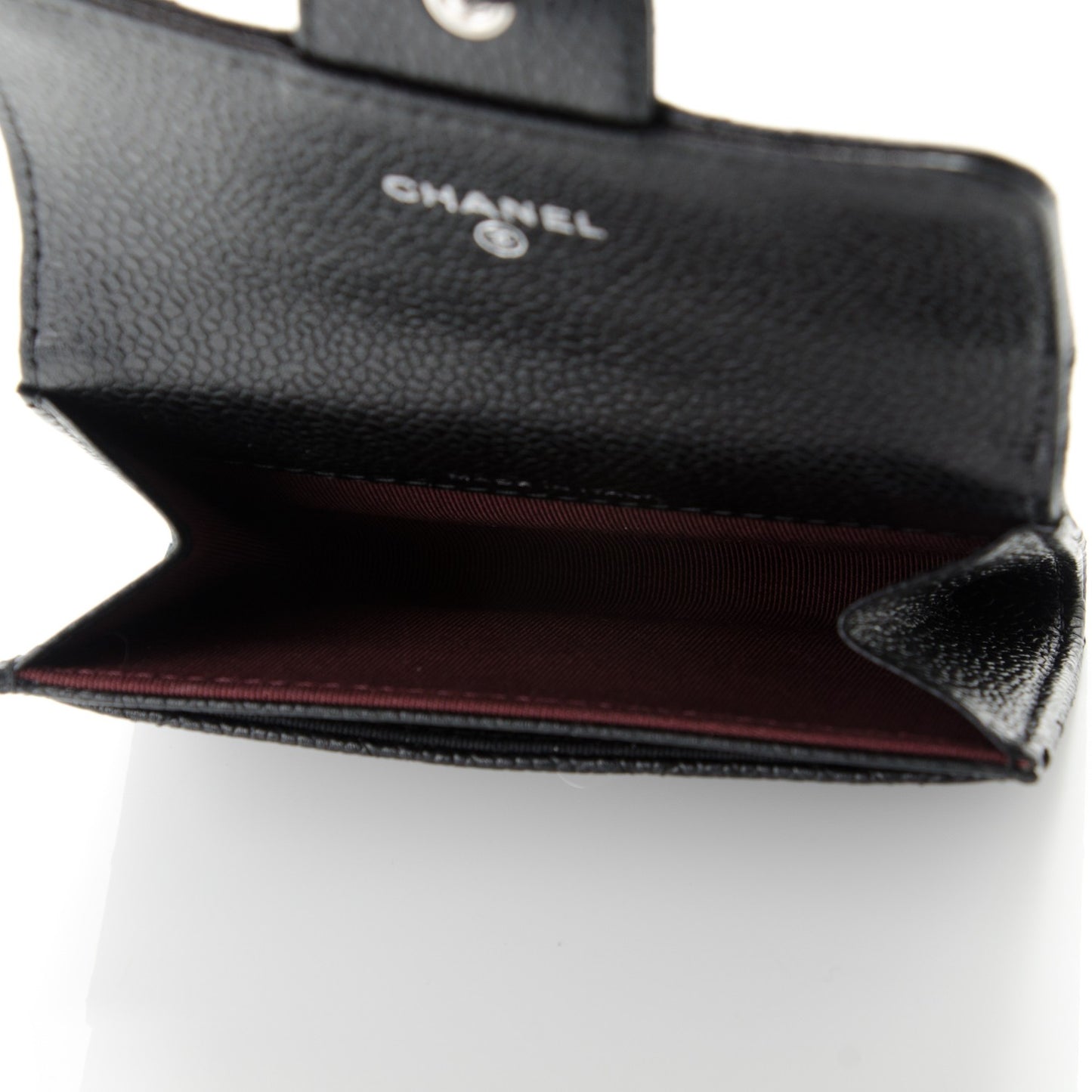 Caviar Quilted Flap Card Holder Black
