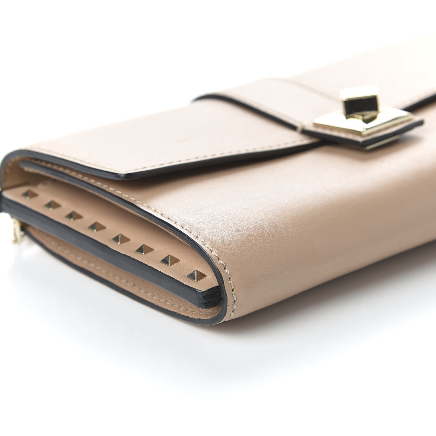 Calfskin Rockstud Chain Clutch Skin Sorbet