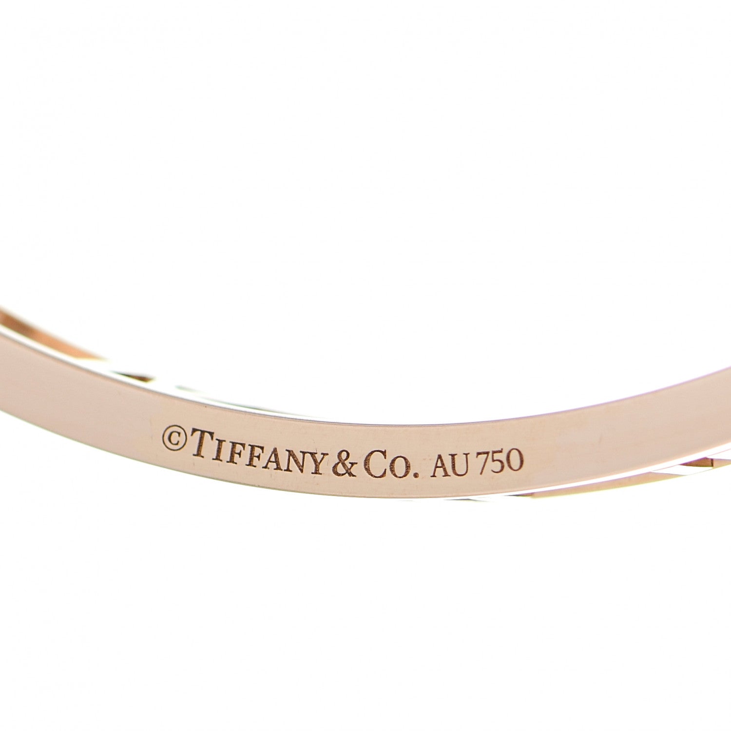 Tiffany 18K Rose Gold Open Narrow Atlas Bangle 4 of 5