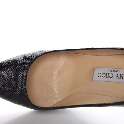 Jimmy Choo Snakeskin Pointed Toe Pumps 40 Black 14 of 18