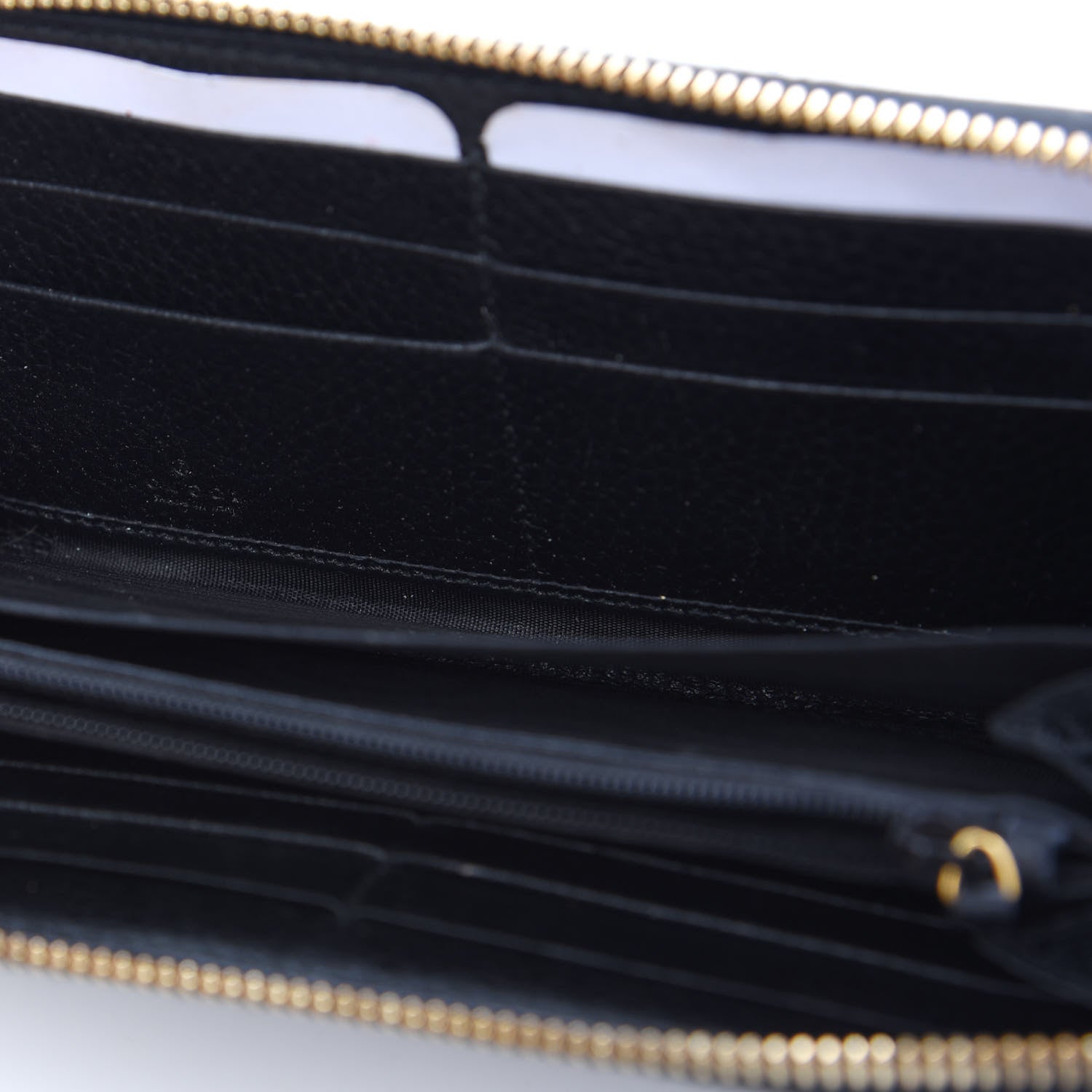 Gucci Dollar Calfskin GG Marmont Zip Around Wallet Black 5 of 9