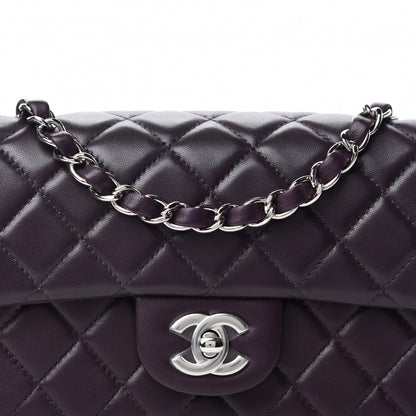 Chanel Lambskin Quilted Mini Rectangular Flap Dark Purple 10 of 11