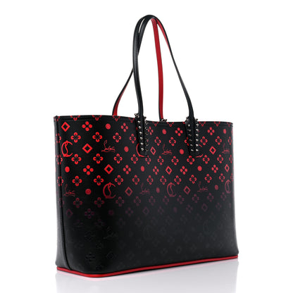 Christian Louboutin Perforated Calfskin Degrade Loubinthesky East West Cabata Tote Black Red 4 of 13