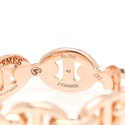 Hermes 18K Rose Gold PM Chaine D'Ancre Enchainee Ring 49 4.75 5 of 6
