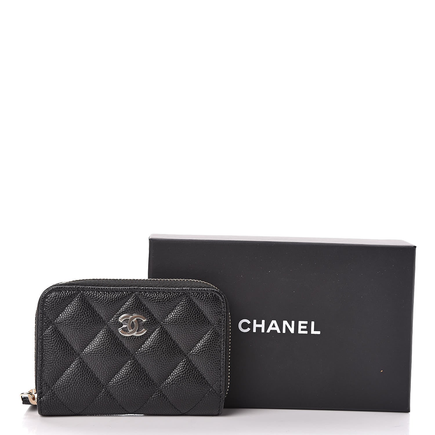 Chanel Caviar Quilted Zip Coin Purse Black 8 of 8
