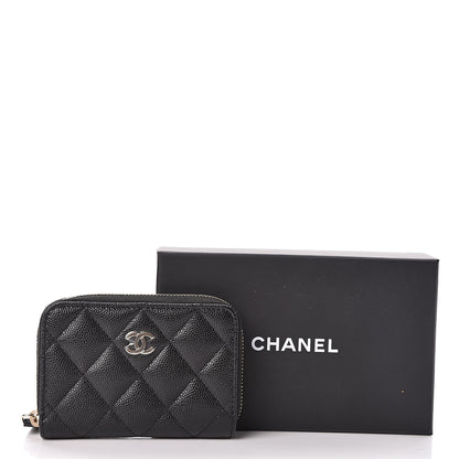 Chanel Caviar Quilted Zip Coin Purse Black 8 of 8