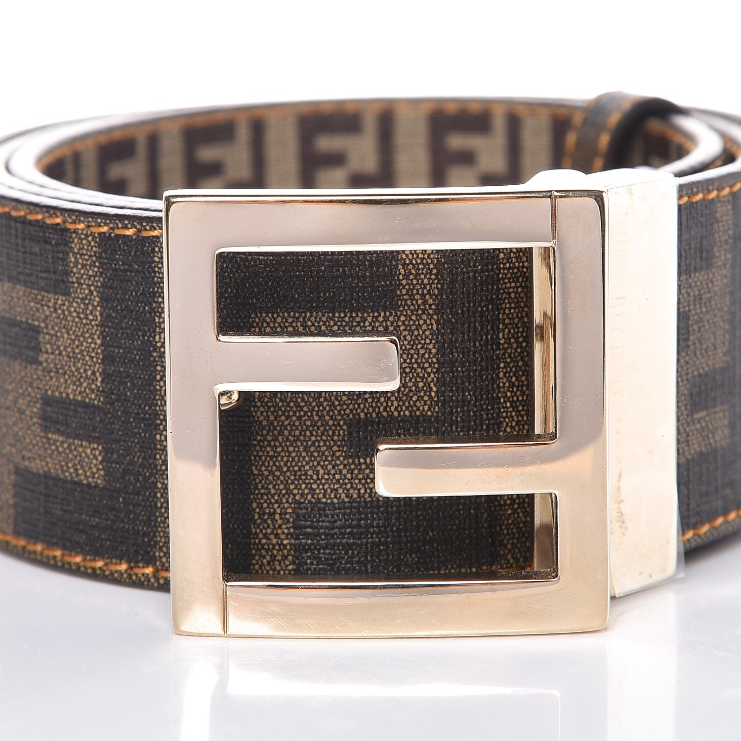 Fendi Zucca FF Buckle Belt Tobacco 3 of 4