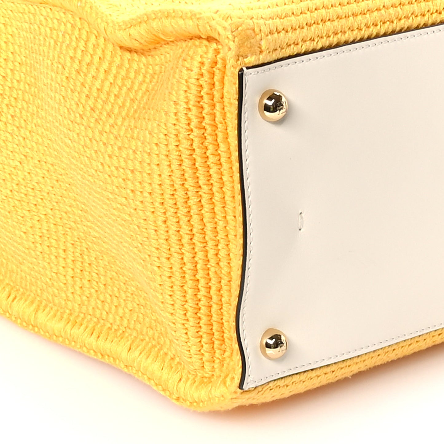 Crochet Vitello King Logo Plexiglass Medium Fendi Sunshine Shopper Tote Mimosa Panna