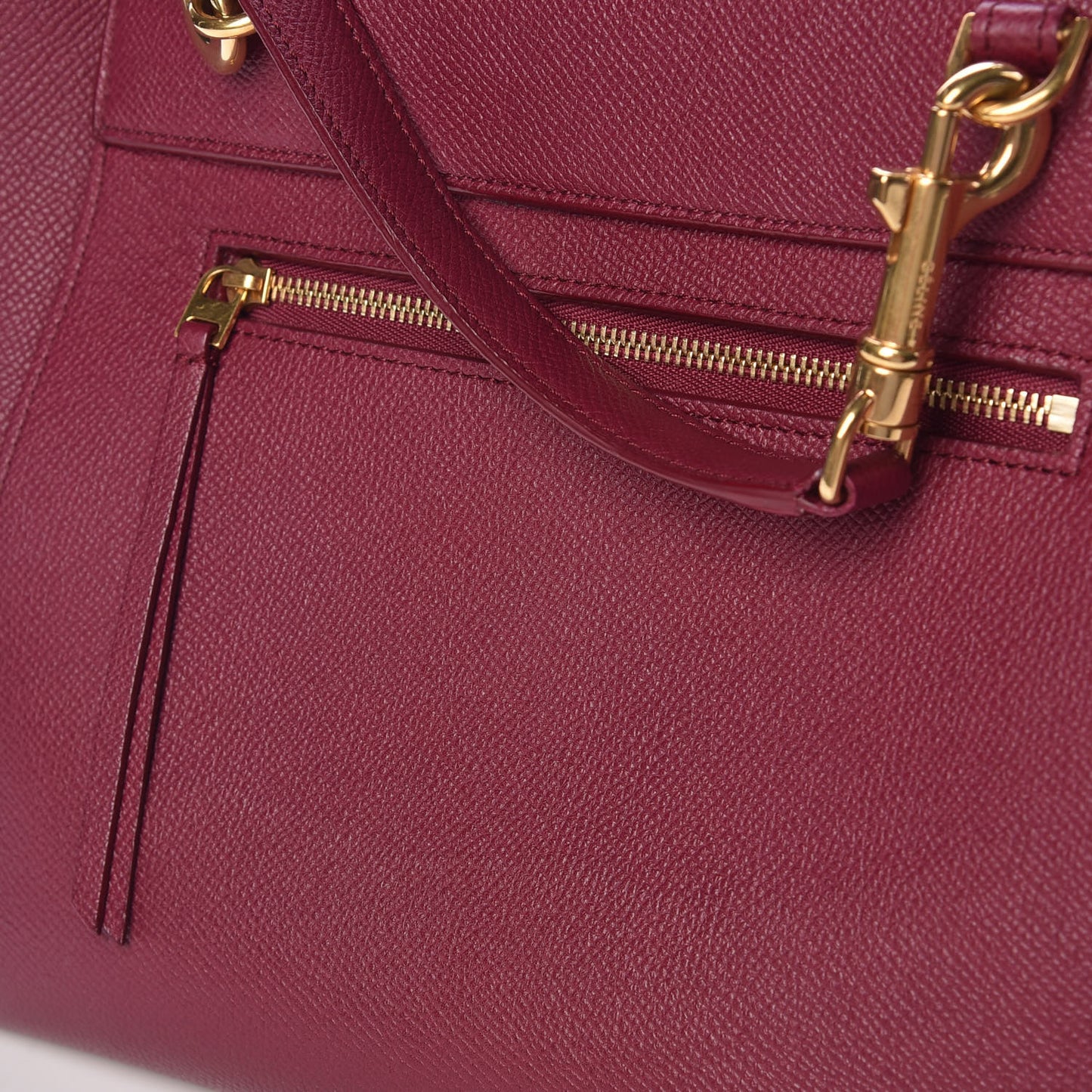 Baby Grained Calfskin Micro Belt Bag Plum