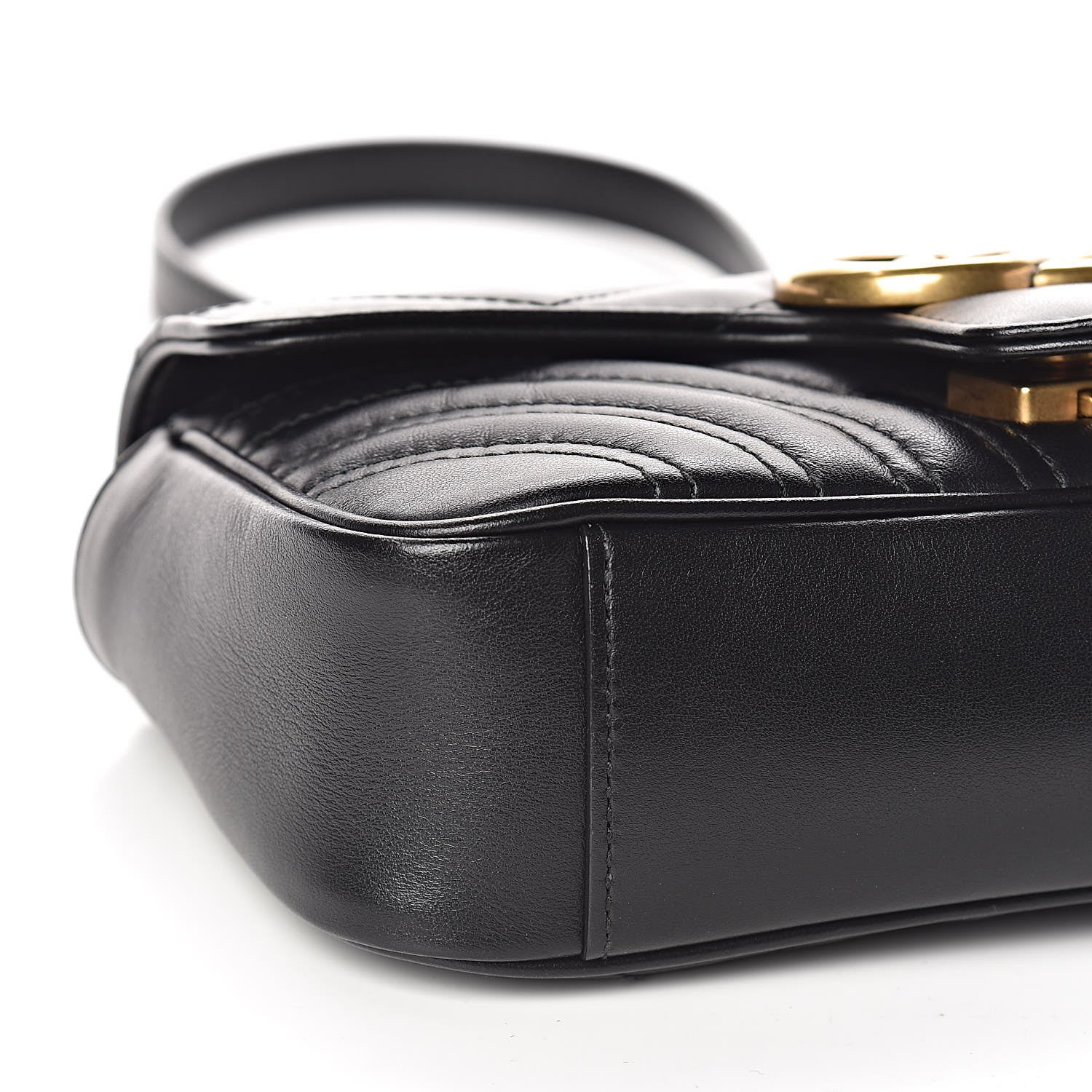 Gucci Calfskin Matelasse Mini GG Marmont Shoulder Bag Black 8 of 10