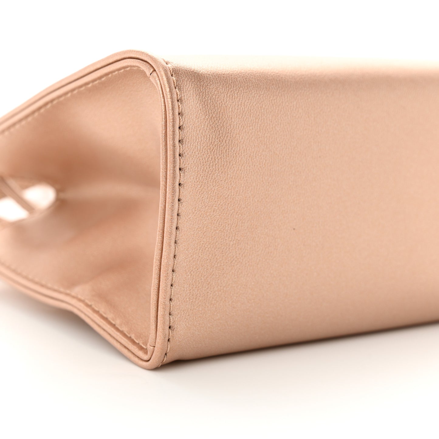 Metallic Vegan Leather Small Shopping Bag Copper