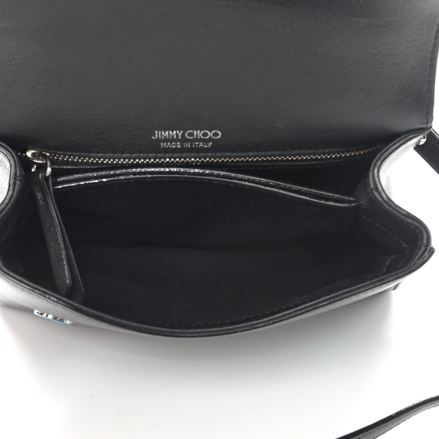 Jimmy Choo Calfskin Crystal Small Cheri Top Handle Bag Black 5 of 12