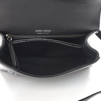 Jimmy Choo Calfskin Crystal Small Cheri Top Handle Bag Black 5 of 12