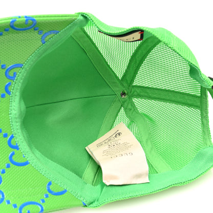 Gucci Calfskin Mesh GG Tennis Embossed Gary Baseball Hat L Green 7 of 8