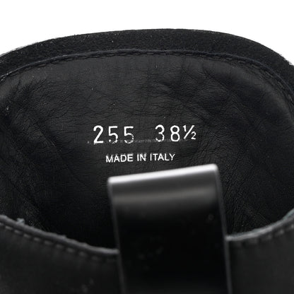 Prada Spazzolato Rois Nylon Metal Triangle Logo Monolith Pouch Pocket 55mm Boots 38.5 Black 6 of 14