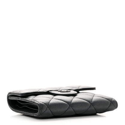 Chanel Lambskin Quilted Compact Flap Wallet So Black 4 of 12