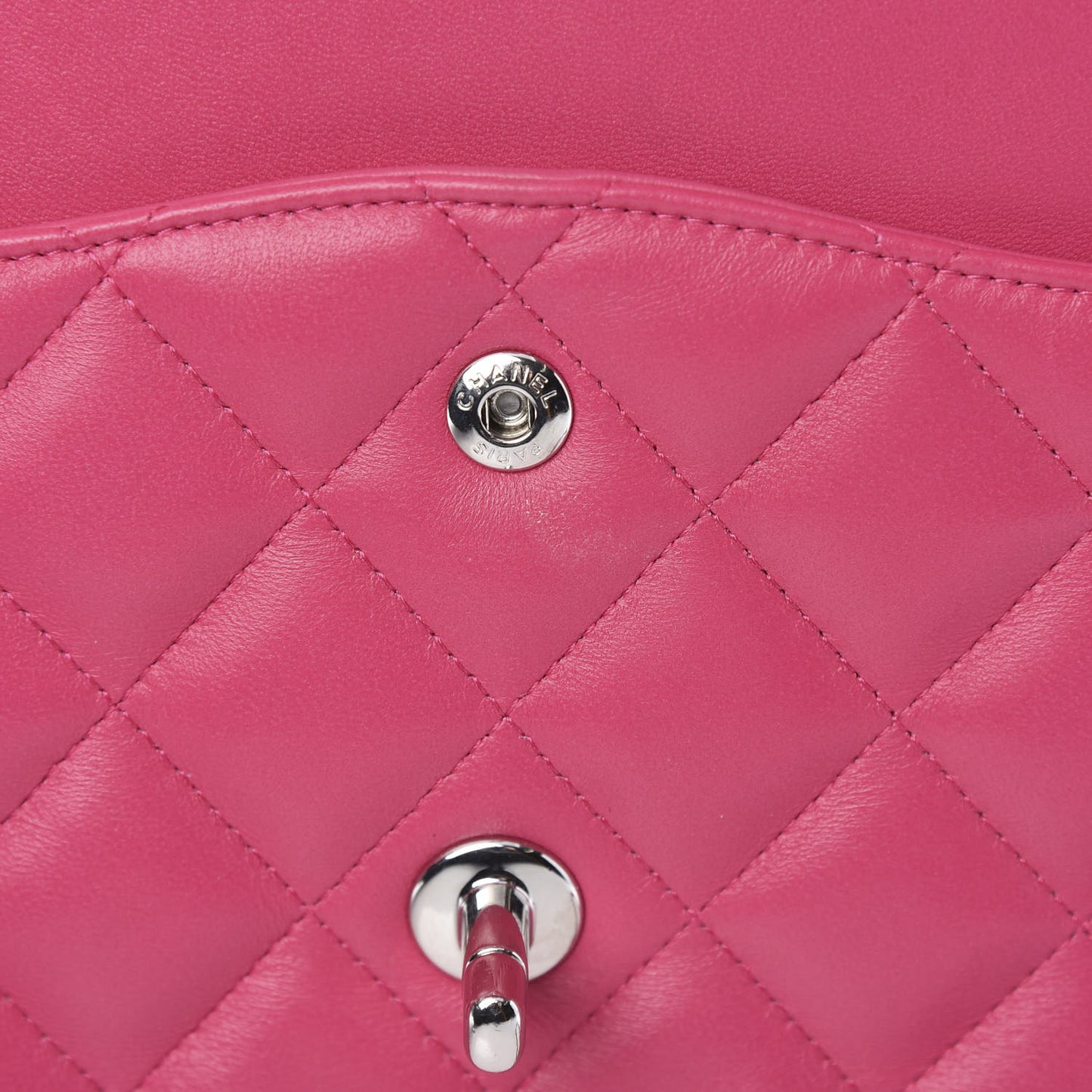 Lambskin Quilted Jumbo Double Flap Dark Pink