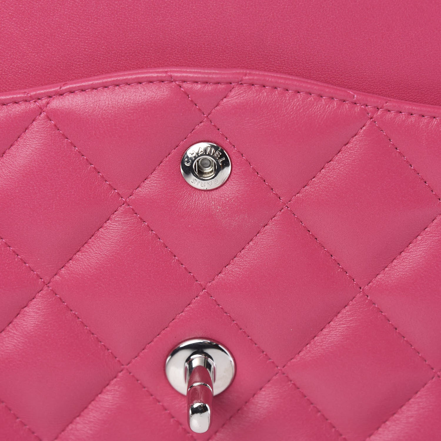 Chanel Lambskin Quilted Jumbo Double Flap Dark Pink 13 of 15