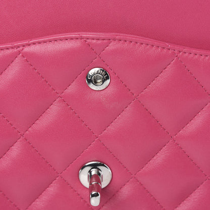 Chanel Lambskin Quilted Jumbo Double Flap Dark Pink 13 of 15