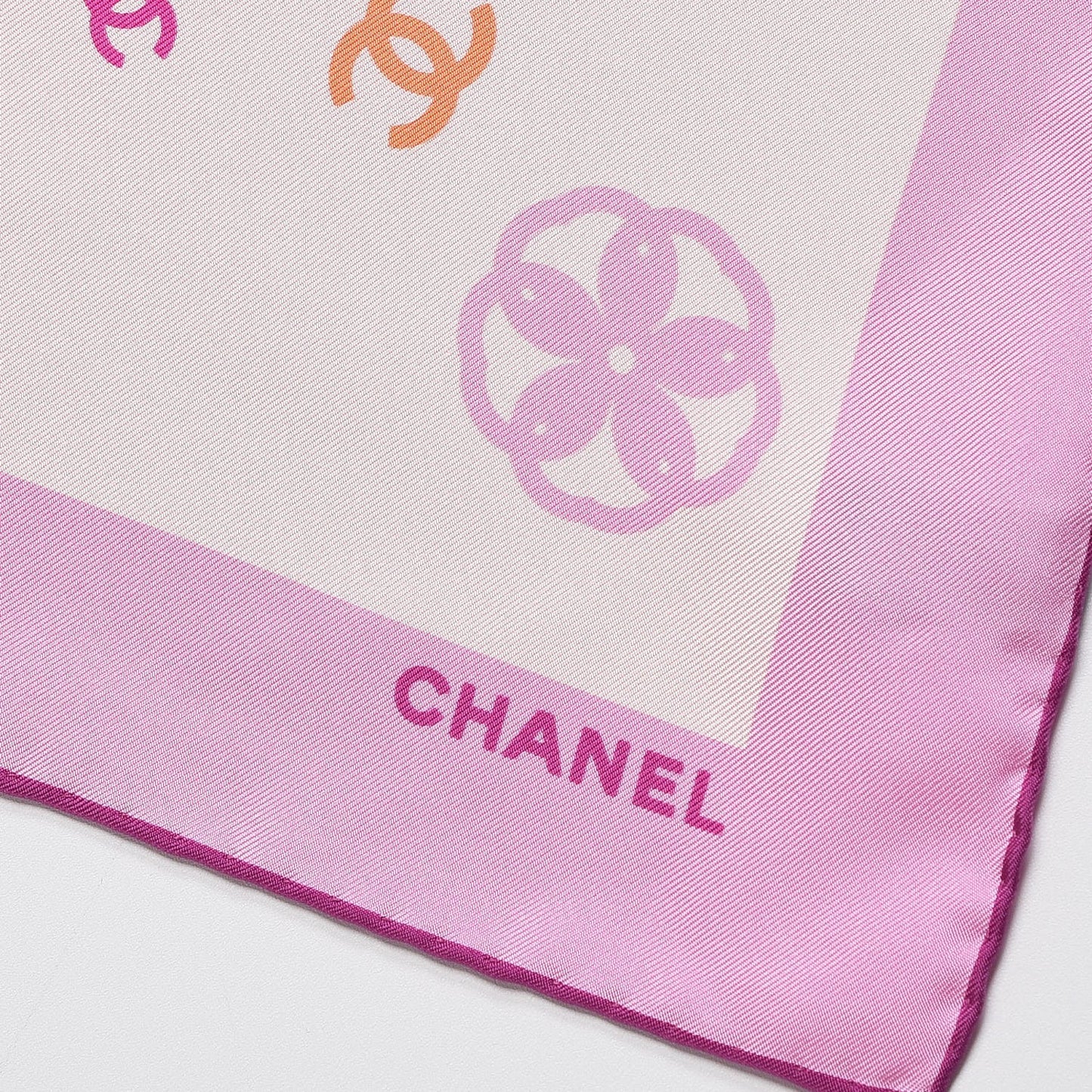 Silk CC Square Scarf Poudre Rose