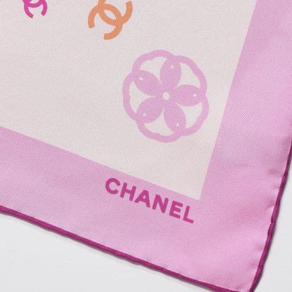 Chanel Silk CC Square Scarf Poudre Rose 3 of 5