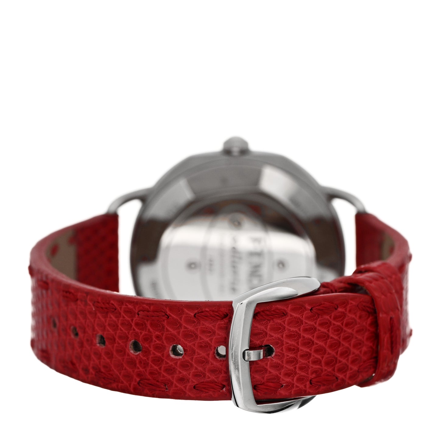 Stainless Steel Lizard Diamond Mother of Pearl 36mm Selleria Quartz Watch Red