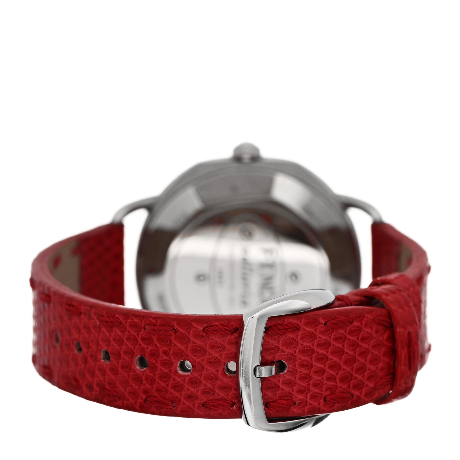 Fendi Stainless Steel Lizard Diamond Mother of Pearl 36mm Selleria Quartz Watch Red 3 of 4