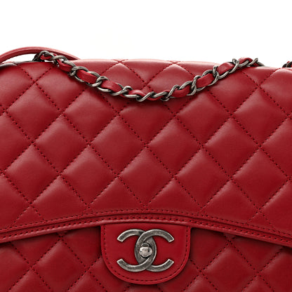 Chanel Lambskin Quilted Citizen Zip Large Flap Dark Red 8 of 12
