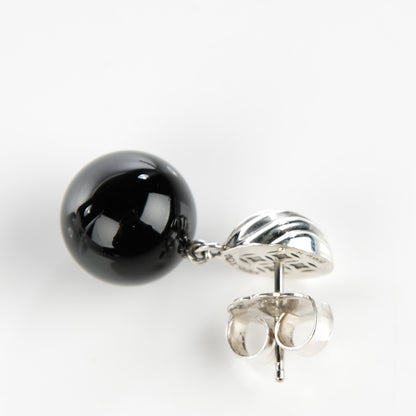 David Yurman Sterling Silver Black Onyx 12mm Elements Drop Earrings 3 of 4