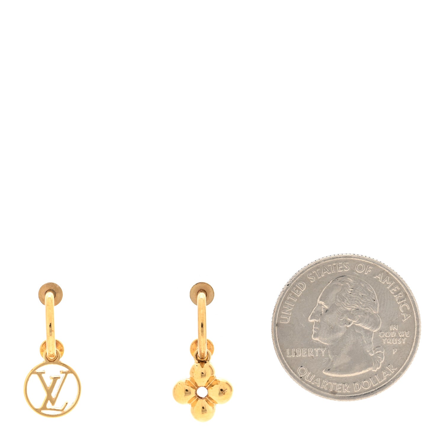 Louis Vuitton Brass Blooming Earrings Gold 2 of 4