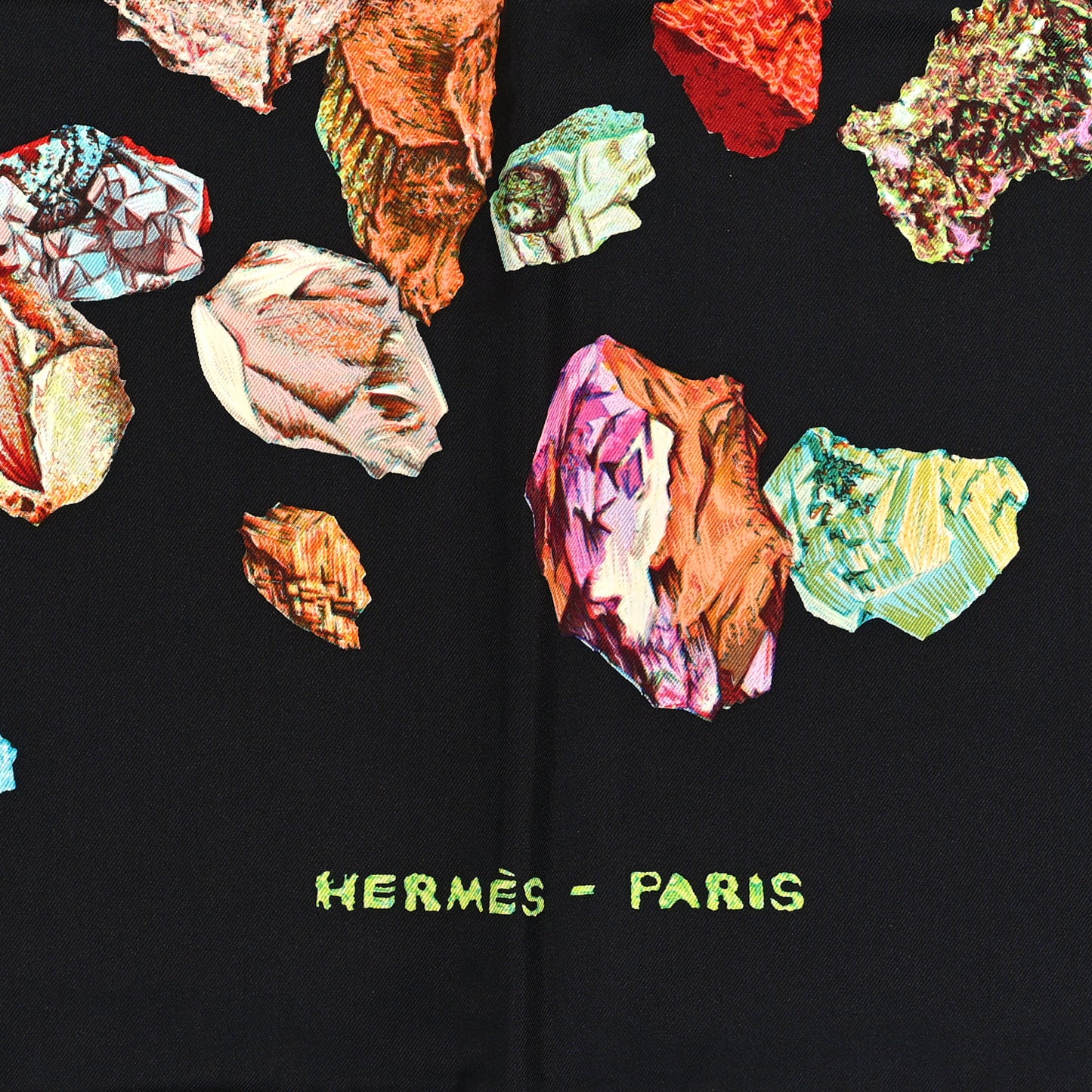 Silk Mineraux Scarf 90 Black Vert Vif Multicolor