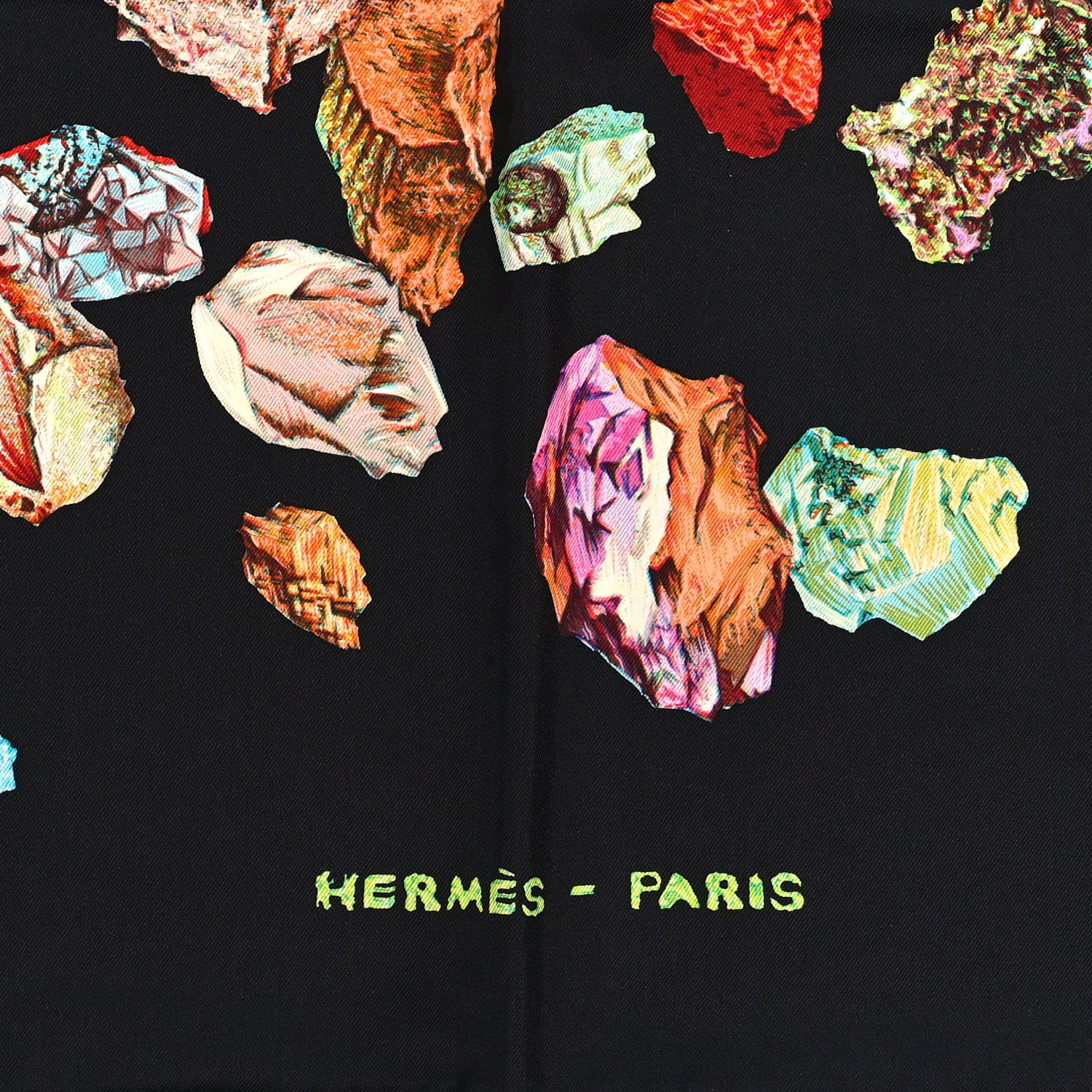 Hermes Silk Mineraux Scarf 90 Black Vert Vif Multicolor 2 of 5