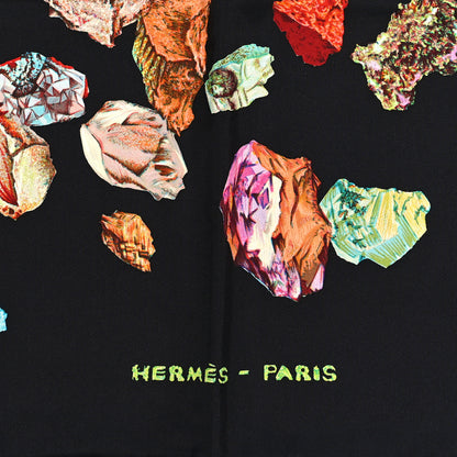 Hermes Silk Mineraux Scarf 90 Black Vert Vif Multicolor 2 of 5