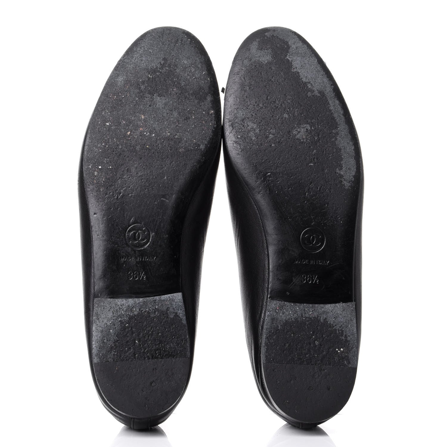 Chanel Lambskin Cap Toe CC Ballerina Flats 36.5 Black Beige 4 of 6