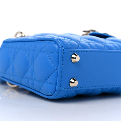 Christian Dior Lambskin Cannage Micro Lady Dior Blue 8 of 9