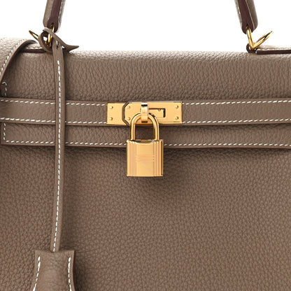 Hermes Togo Kelly Retourne 25 Etoupe 8 of 11