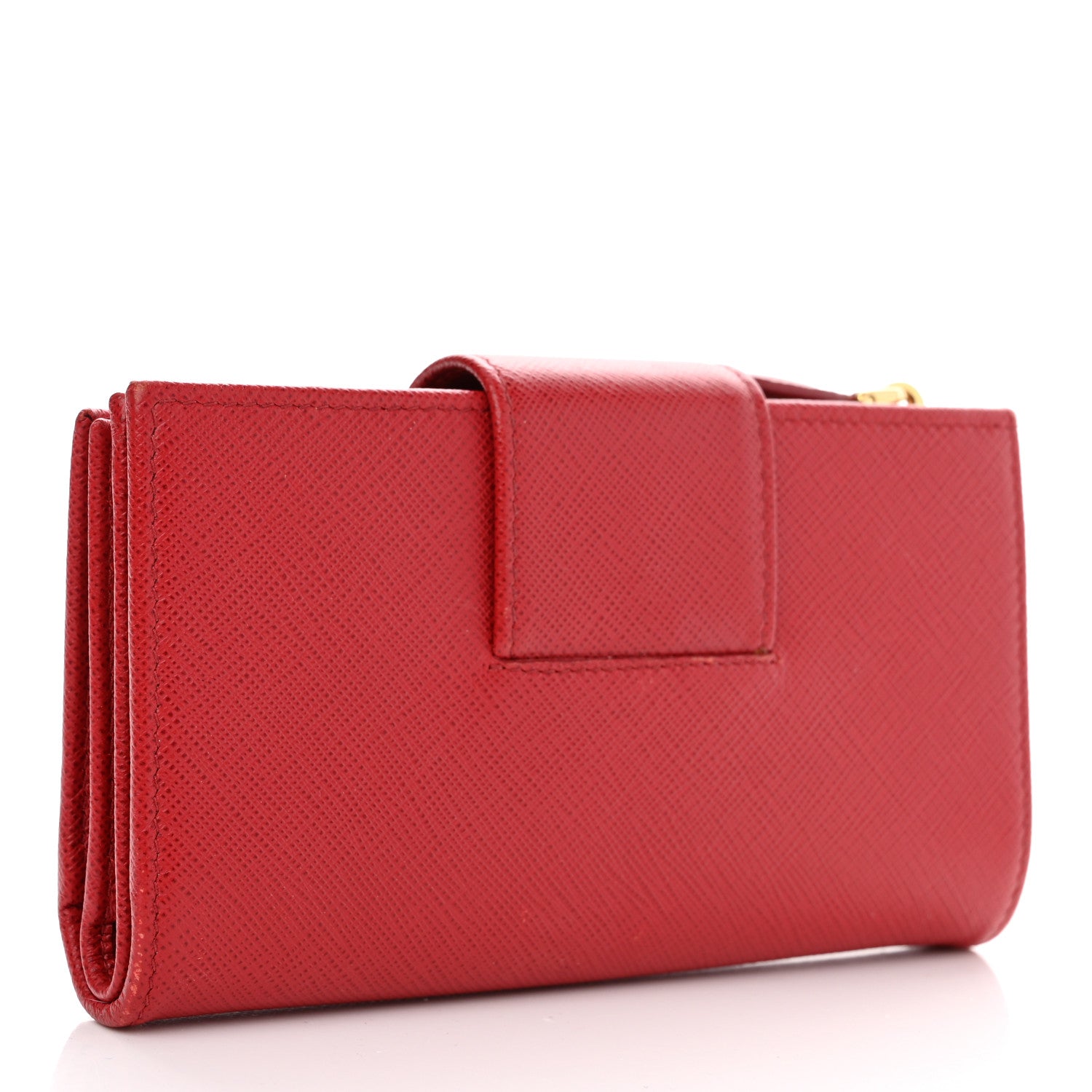 Prada Saffiano Metal Medium Wallet Rosso 3 of 9