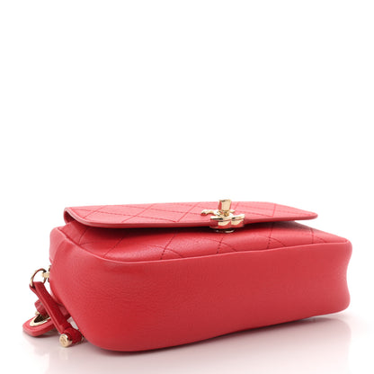 Chanel Goatksin Quilted Casual Trip Waist Belt Bag Red 4 of 10