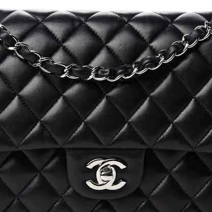 Chanel Lambskin Quilted Medium Double Flap Black 14 of 14