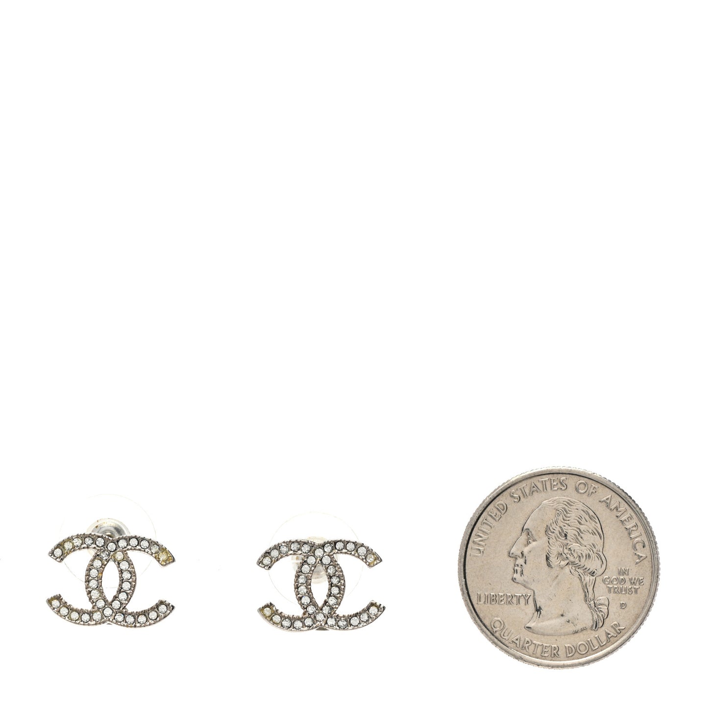 Crystal CC Earrings Silver