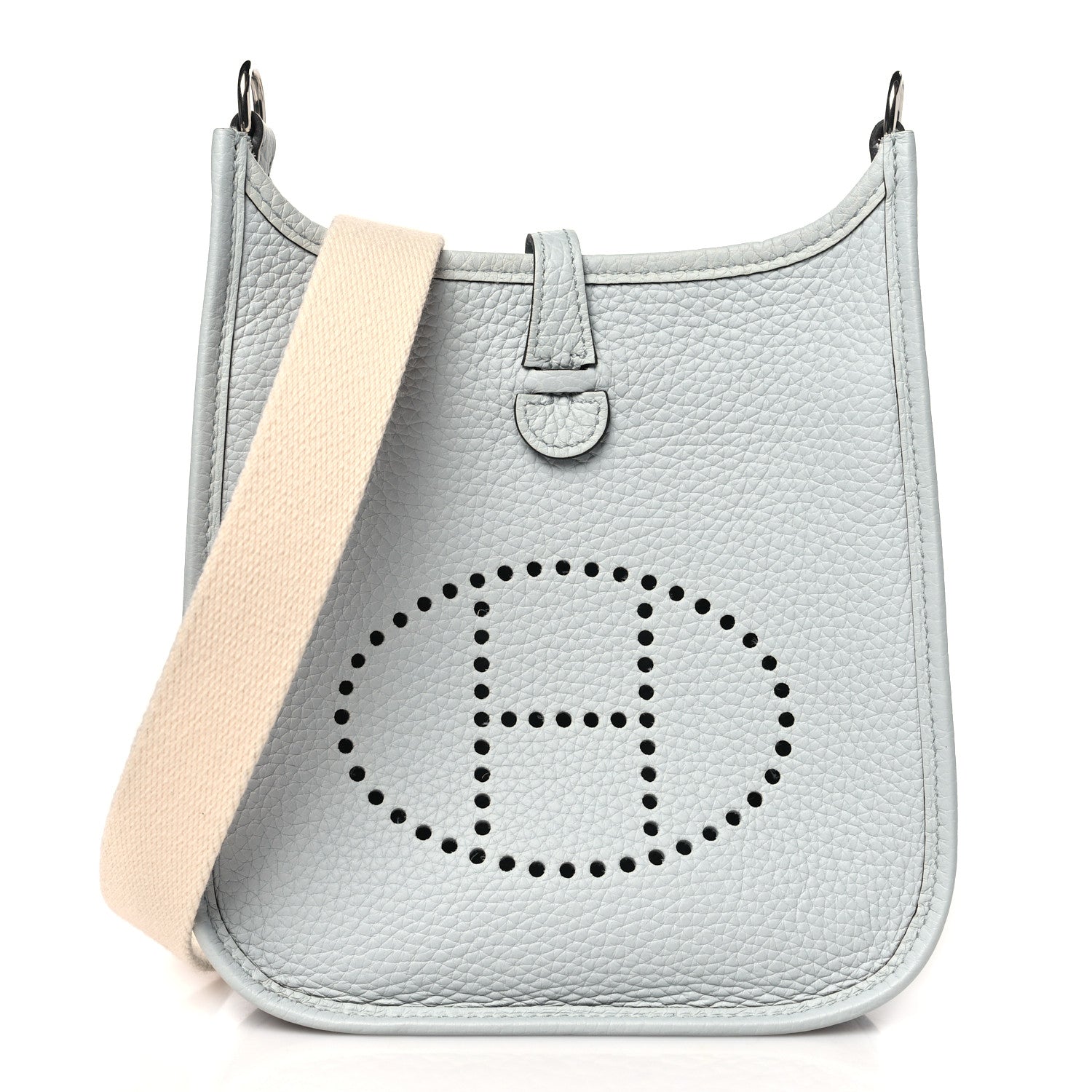Hermes Taurillon Clemence Amazone Evelyne TPM Bleu Pale Nata 1 of 10