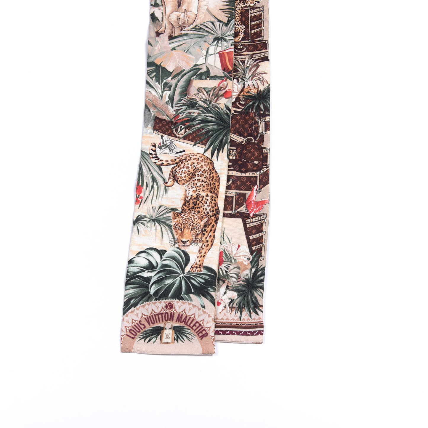 Silk Voyage Extraordinaire Bandeau Scarf Beige