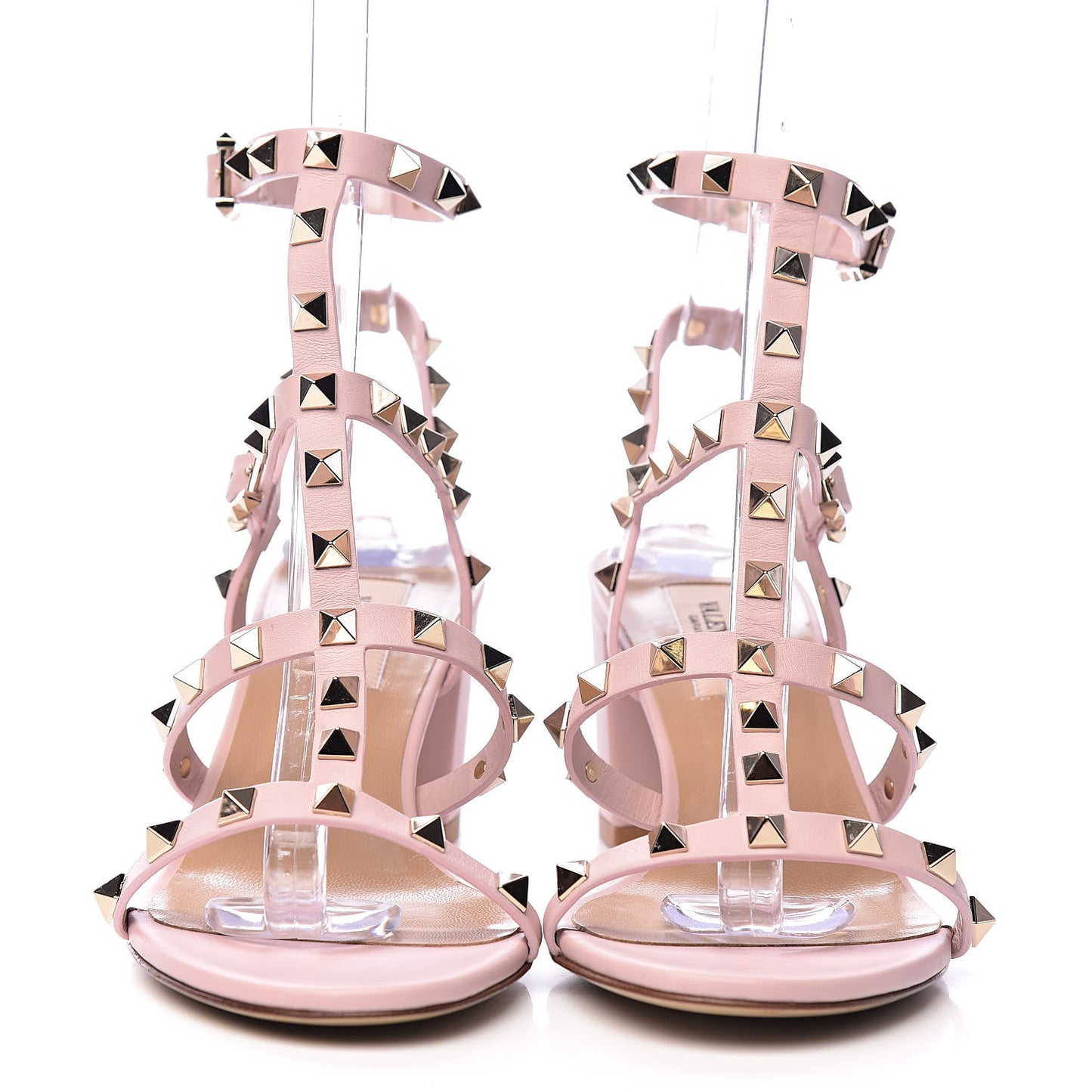Calfskin Rockstud 60mm City Sandals 37.5 Water Rose