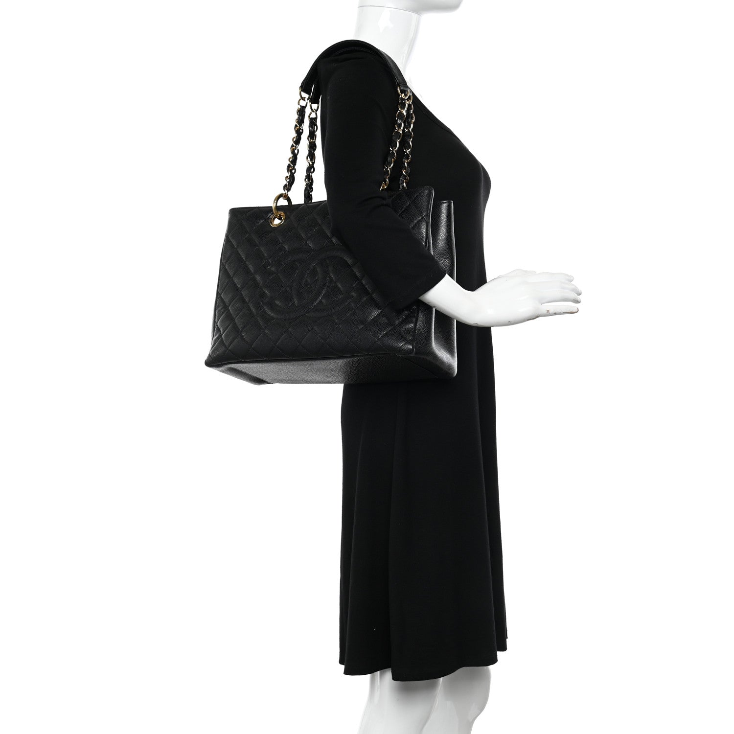 Chanel Caviar Quilted Grand Shopping Tote GST Black 2 of 10